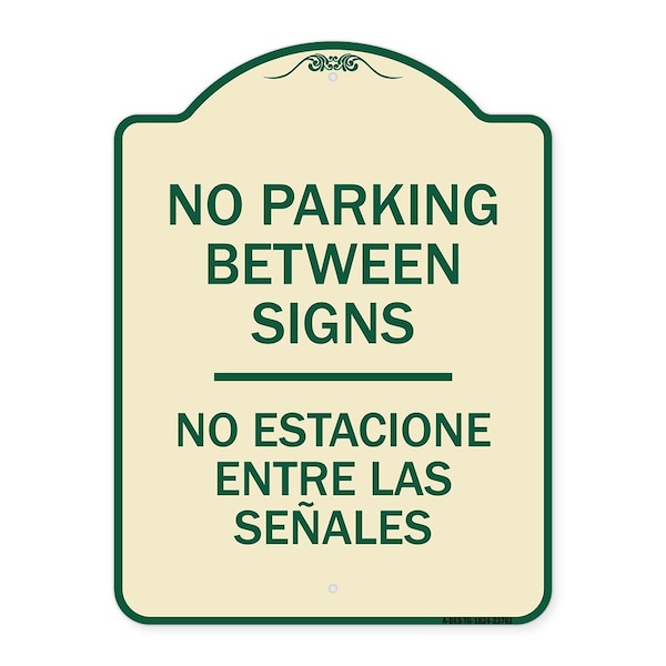 Signmission No Parking Between Signs No Estacione Entre Las Senales Heavy-Gauge Alum, 24" x 18", TG-1824-23761 A-DES-TG-1824-23761 - main